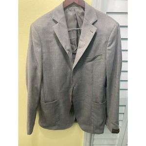 Gold Sel NWT Gutteridge Dal Italy Mens 3 Bttn 54 Cashmere Blend Gray Slacks 38